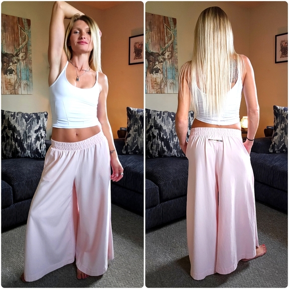 NWOT fp Movement Hot Shot Slit Wide Leg Pants in Bleached Coral Sold Out Color - Picture 3 of 17